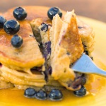 Blueberry Whole Wheat Pancakes with Salted Butter
